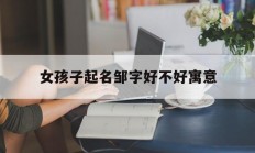 女孩子起名邹字好不好寓意_(女孩起名聪明美丽智慧的名字姓邹)